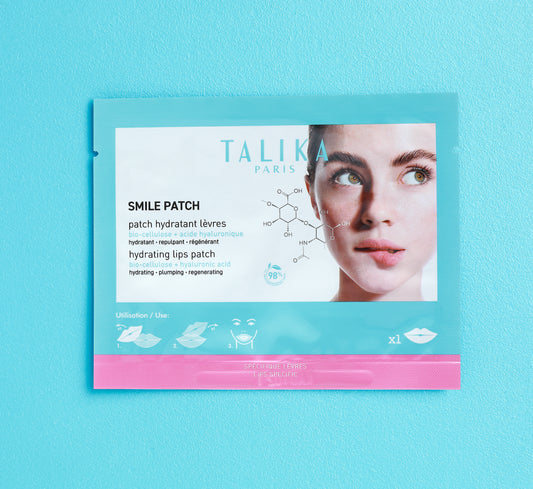 Talika Paris smile patch packaging on a light blue background